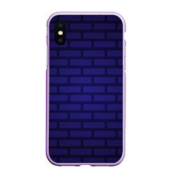 Чехол iPhone XS Max матовый Фиолетовая кирпичная стена