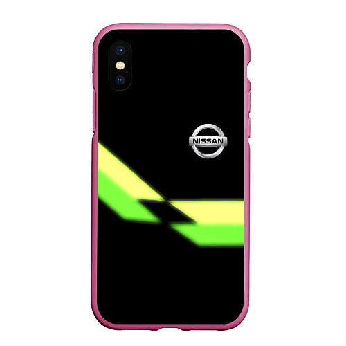 Чехол iPhone XS Max матовый Nissan logo brend auto / 3D-Малиновый – фото 1