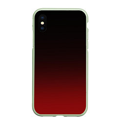 Чехол iPhone XS Max матовый Градиент от тёмного до тёмно красного, цвет: 3D-салатовый