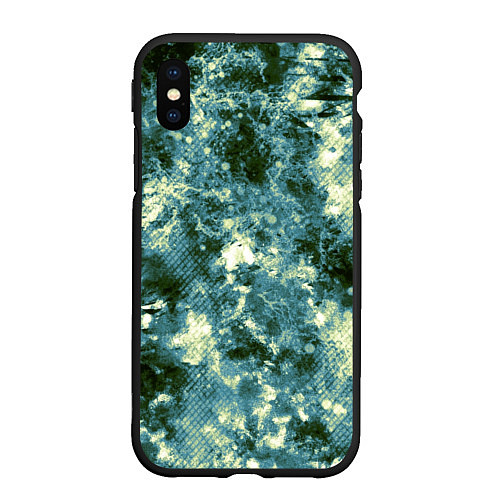 Чехол iPhone XS Max матовый Абстракция - ocean in grunge style / 3D-Черный – фото 1