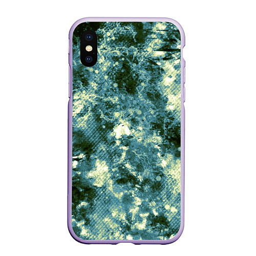 Чехол iPhone XS Max матовый Абстракция - ocean in grunge style / 3D-Светло-сиреневый – фото 1