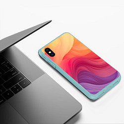 Чехол iPhone XS Max матовый Желтый красный фиолетовый градиент, цвет: 3D-мятный — фото 2