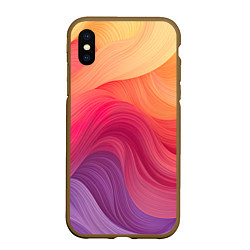 Чехол iPhone XS Max матовый Желтый красный фиолетовый градиент, цвет: 3D-коричневый