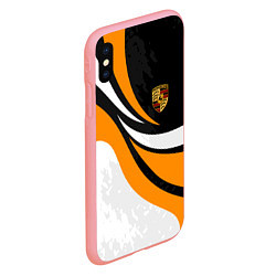 Чехол iPhone XS Max матовый Porsche - Оранжевая абстракция, цвет: 3D-баблгам — фото 2