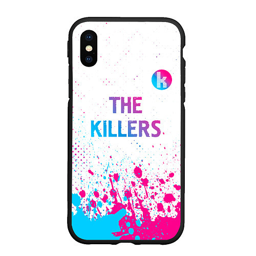 Чехол iPhone XS Max матовый The Killers neon gradient style посередине / 3D-Черный – фото 1