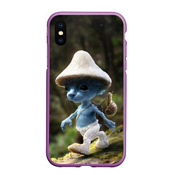 Чехол iPhone XS Max матовый Шайлушай синий, цвет: 3D-фиолетовый
