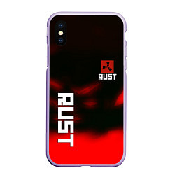 Чехол iPhone XS Max матовый Rust the game colors, цвет: 3D-светло-сиреневый