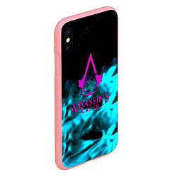 Чехол iPhone XS Max матовый Assassins Creed flame neon, цвет: 3D-баблгам — фото 2