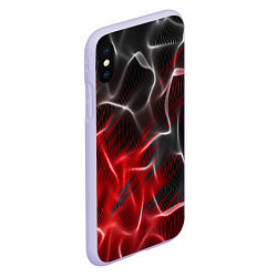 Чехол iPhone XS Max матовый Дым и красные текстуры, цвет: 3D-светло-сиреневый — фото 2