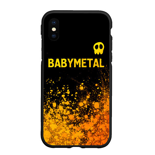 Чехол iPhone XS Max матовый Babymetal - gold gradient посередине / 3D-Черный – фото 1