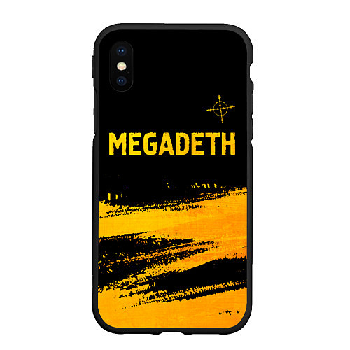 Чехол iPhone XS Max матовый Megadeth - gold gradient посередине / 3D-Черный – фото 1