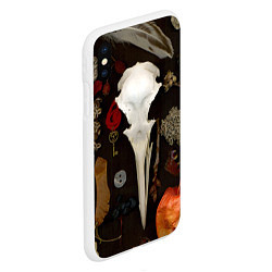 Чехол iPhone XS Max матовый Череп и физалис over, цвет: 3D-белый — фото 2