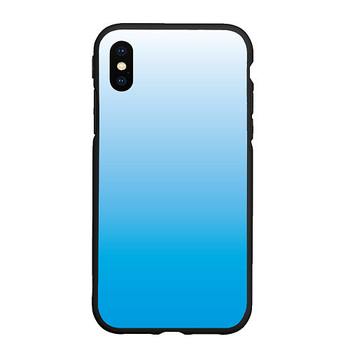 Чехол iPhone XS Max матовый Небесный голубой градиент / 3D-Черный – фото 1