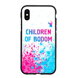 Чехол iPhone XS Max матовый Children of Bodom neon gradient style посередине, цвет: 3D-черный