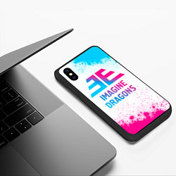 Чехол iPhone XS Max матовый Imagine Dragons neon gradient style, цвет: 3D-черный — фото 2