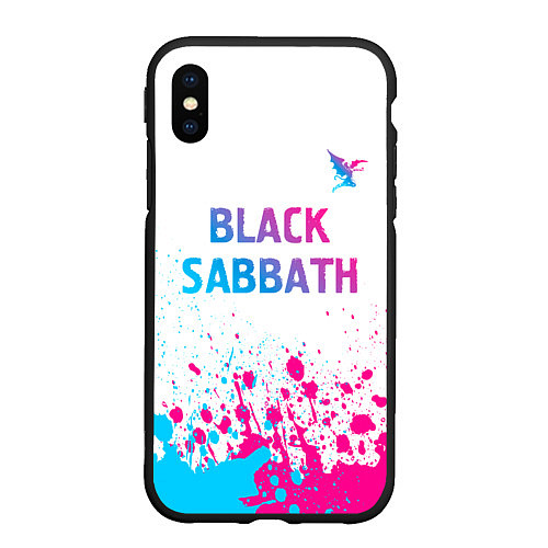 Чехол iPhone XS Max матовый Black Sabbath neon gradient style посередине / 3D-Черный – фото 1