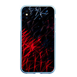 Чехол iPhone XS Max матовый Красно чёрные узоры