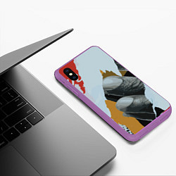Чехол iPhone XS Max матовый Бунтарский хаос, цвет: 3D-фиолетовый — фото 2