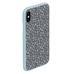 Чехол iPhone XS Max матовый Мостовая текстура, цвет: 3D-голубой — фото 2