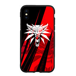 Чехол iPhone XS Max матовый The witcher - red sport, цвет: 3D-черный