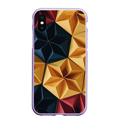 Чехол iPhone XS Max матовый Ромбовое вдохновение, цвет: 3D-светло-сиреневый
