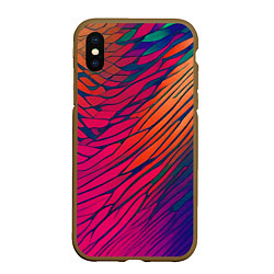 Чехол iPhone XS Max матовый Буйство красок акварелика, цвет: 3D-коричневый