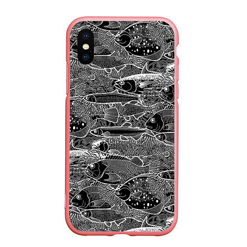 Чехол iPhone XS Max матовый Экзотические рыбы и кораллы / 3D-Баблгам – фото 1