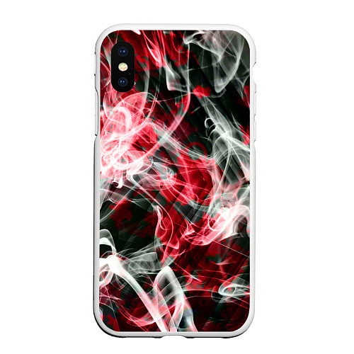 Чехол iPhone XS Max матовый Серые узоры дым / 3D-Белый – фото 1