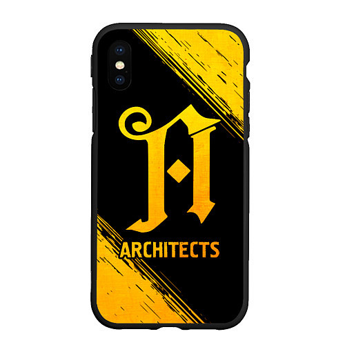 Чехол iPhone XS Max матовый Architects - gold gradient / 3D-Черный – фото 1