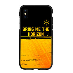 Чехол iPhone XS Max матовый Bring Me the Horizon - gold gradient посередине