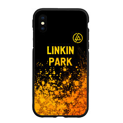 Чехол iPhone XS Max матовый Linkin Park - gold gradient посередине, цвет: 3D-черный