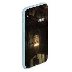 Чехол iPhone XS Max матовый STALKER монстр в лаборатории, цвет: 3D-голубой — фото 2