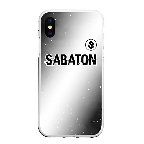 Чехол iPhone XS Max матовый Sabaton glitch на светлом фоне посередине / 3D-Белый – фото 1