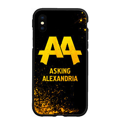 Чехол iPhone XS Max матовый Asking Alexandria - gold gradient, цвет: 3D-черный