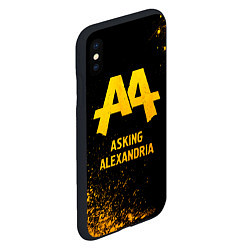 Чехол iPhone XS Max матовый Asking Alexandria - gold gradient, цвет: 3D-черный — фото 2