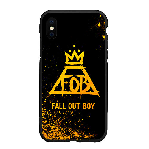 Чехол iPhone XS Max матовый Fall Out Boy - gold gradient / 3D-Черный – фото 1