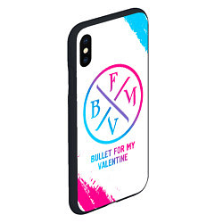 Чехол iPhone XS Max матовый Bullet For My Valentine neon gradient style, цвет: 3D-черный — фото 2