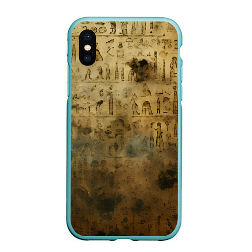 Чехол iPhone XS Max матовый Древний папирус / 3D-Мятный – фото 1