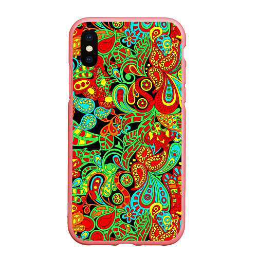 Чехол iPhone XS Max матовый Индийский этнический орнамент пейсли / 3D-Баблгам – фото 1