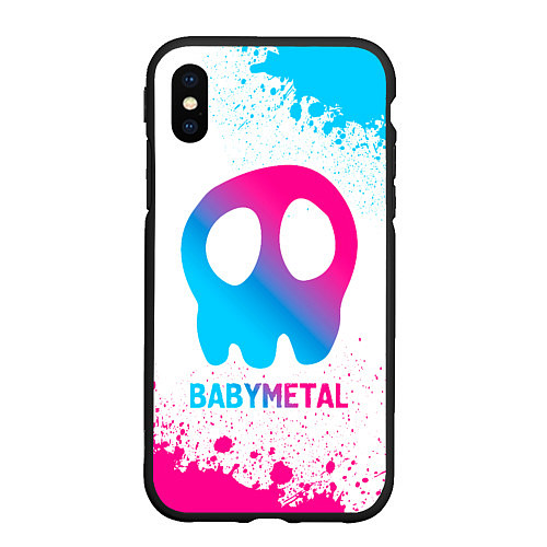 Чехол iPhone XS Max матовый Babymetal neon gradient style / 3D-Черный – фото 1