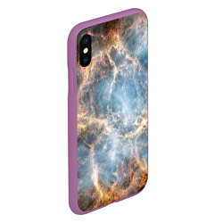 Чехол iPhone XS Max матовый Крабовидная туманность, цвет: 3D-фиолетовый — фото 2