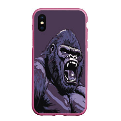 Чехол iPhone XS Max матовый Lord of the Jungle, цвет: 3D-малиновый