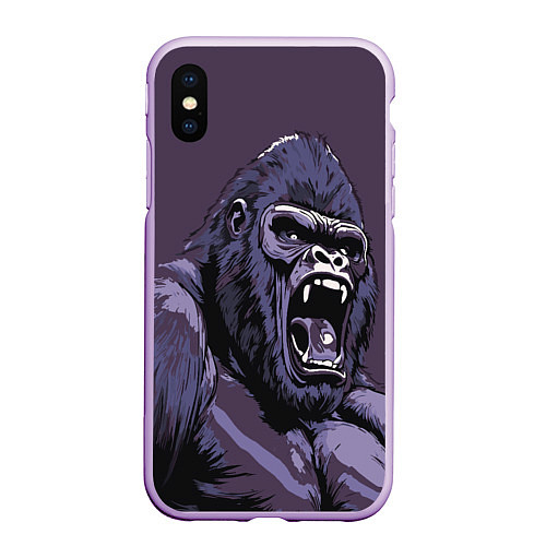 Чехол iPhone XS Max матовый Lord of the Jungle / 3D-Сиреневый – фото 1