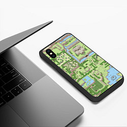 Чехол iPhone XS Max матовый Zelda: карта, цвет: 3D-черный — фото 2
