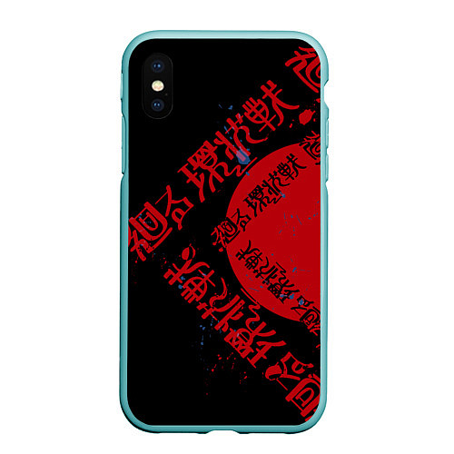 Чехол iPhone XS Max матовый Магическая битва Jujutsu anime / 3D-Мятный – фото 1