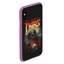 Чехол iPhone XS Max матовый Thirty seconds to mars skull, цвет: 3D-фиолетовый — фото 2