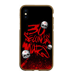 Чехол iPhone XS Max матовый Thirty seconds to mars skulls