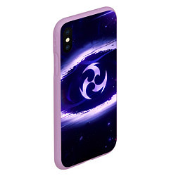 Чехол iPhone XS Max матовый Genshin Impact Raiden sign, цвет: 3D-сиреневый — фото 2