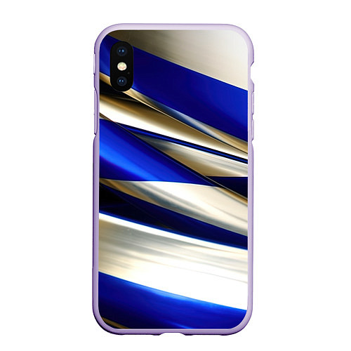 Чехол iPhone XS Max матовый Blue white abstract / 3D-Светло-сиреневый – фото 1