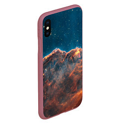 Чехол iPhone XS Max матовый Туманность Киля наблюдаемая телескопом Уэбба, цвет: 3D-малиновый — фото 2